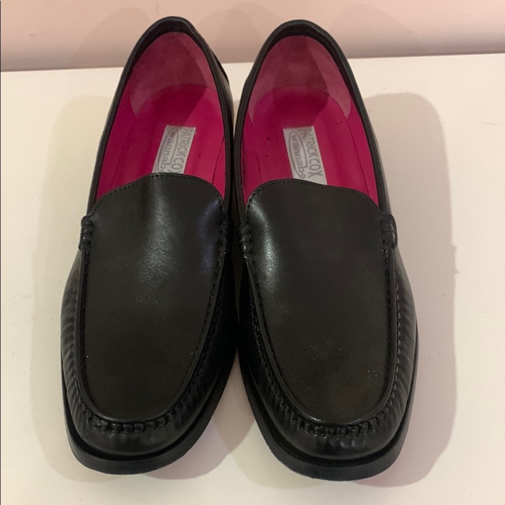 Patrick Cox Black Leather Slip-On Loafers